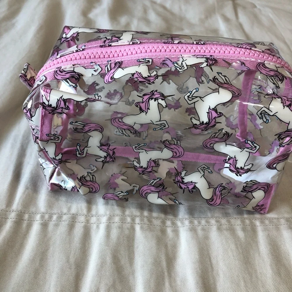 Unicorn Print Clear Cosmetic Bag